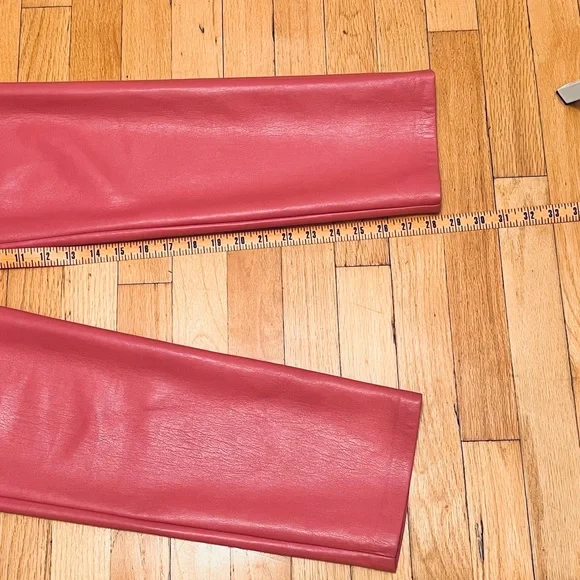 Wilfred Aritzia The Melina Faux Vegan Leather Straight Leg Pants Size 0 Pink - Picture 4 of 10